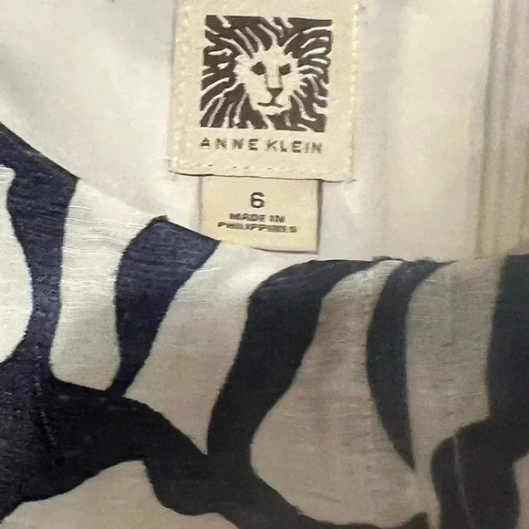 Anne Klein Black and White Cap Sleeve Midi Dress - Picture 3 of 7